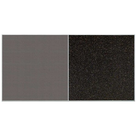 United Visual Products Sliding Door Indoor Enclosed Corkboard, 9 UV9012ACS-BRONZE-MEDGRY